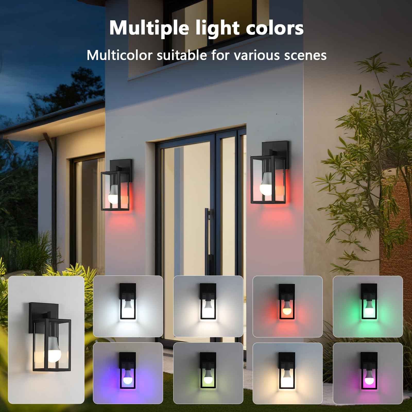 ZSLAIFU Outdoor Wall Lights, Outdoor Light Fixture, Outside Lights for House with E26 Smart Bulb, Front Porch Light Waterproof Glass Black Exterior Lighting Fixtures for House, Patio, Garage (1pc)