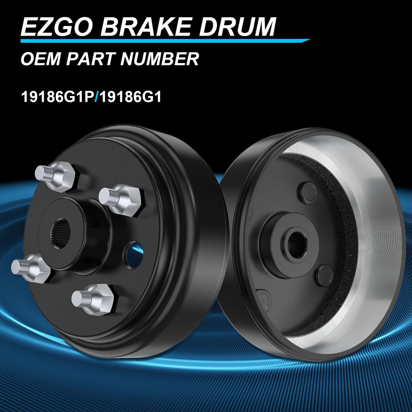ENEKERP EZGO Brake Drum Hub Assembly, Golf Cart Brake Drums for EZGO TXT Electric 1982-UP & 2-Cycle Gas Vehicles 1982-1993, OEM# 19186-G1, 2PCS