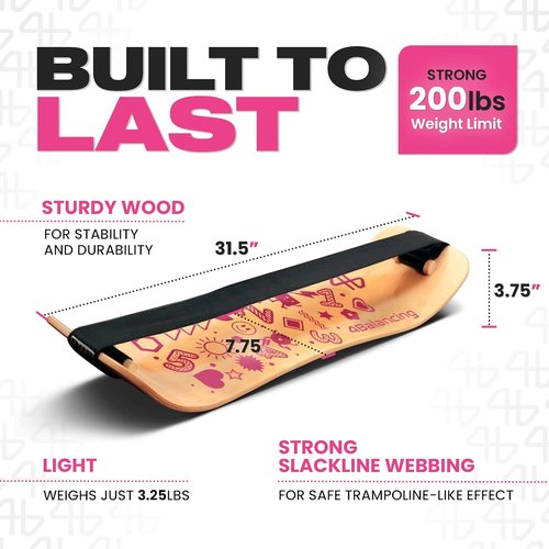 Balance Board for Kids | Slackline Wooden Wobble Board - Enhance Coordination for Sports Training