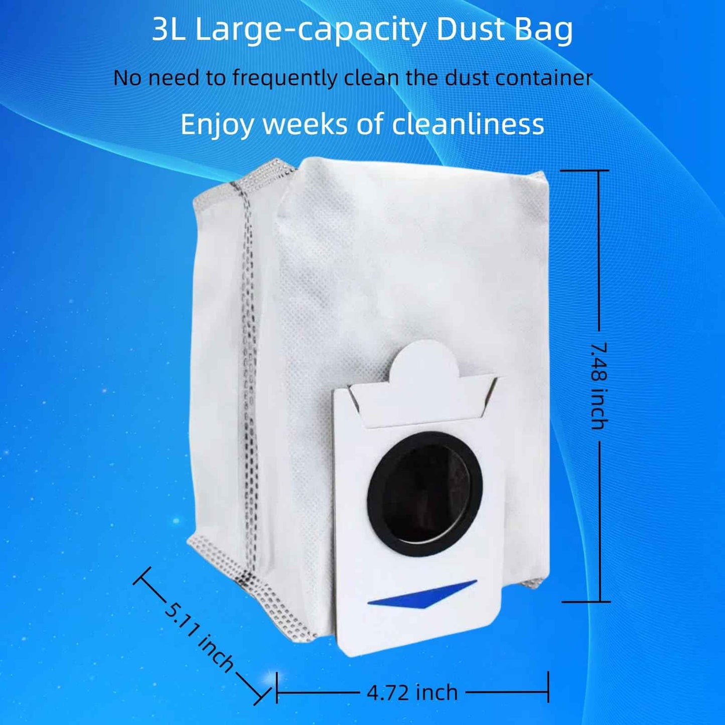 10 Pack Dust Bags Only Compatible With ECOVACS DEEBOT X2 COMBO / T30S COMBO / T30S COMBO COMPLETE Robot Vacuum Cleaner (Not Fit for Other T30 / T30s Models)