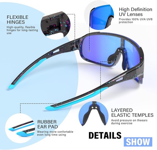 IKTOD Youth Baseball Sunglasses - UV400 Protection for Kids Aged 4-16 | Ideal for Softball & Cycling
