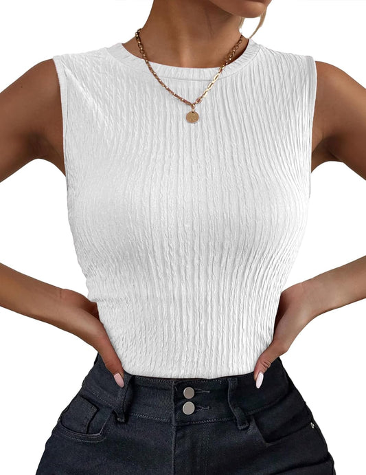Zeagoo Women's High Neck Tank Top - Casual Ribbed Knit Sleeveless Shirt for Summer | Slim Fit