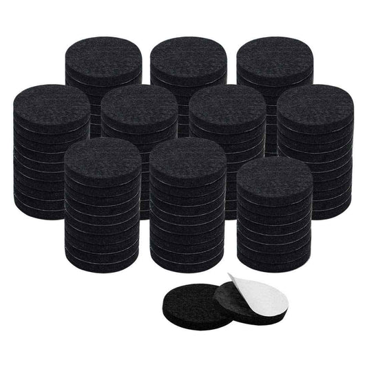 uxcell 100pcs Furniture Felt Pads Round 1 1/4" Self-stick Non-slip Anti-scratch Pads for Cabinet Chair Feet Leg Protector Black