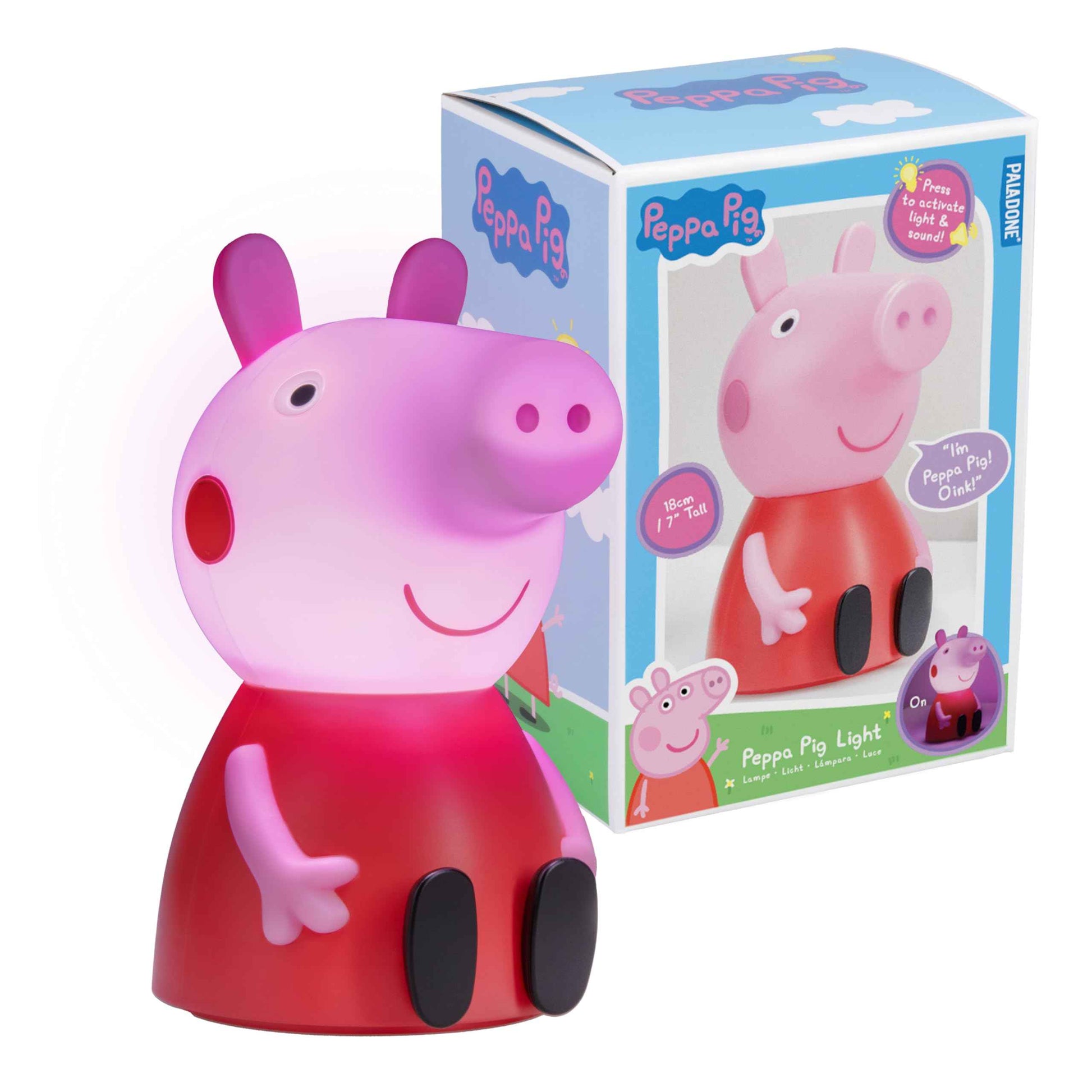 Paladone Peppa Pig Figure Lamp with Sound - Officially Licensed Baby Night Light, Kids Bedroom Accessories & Decor
