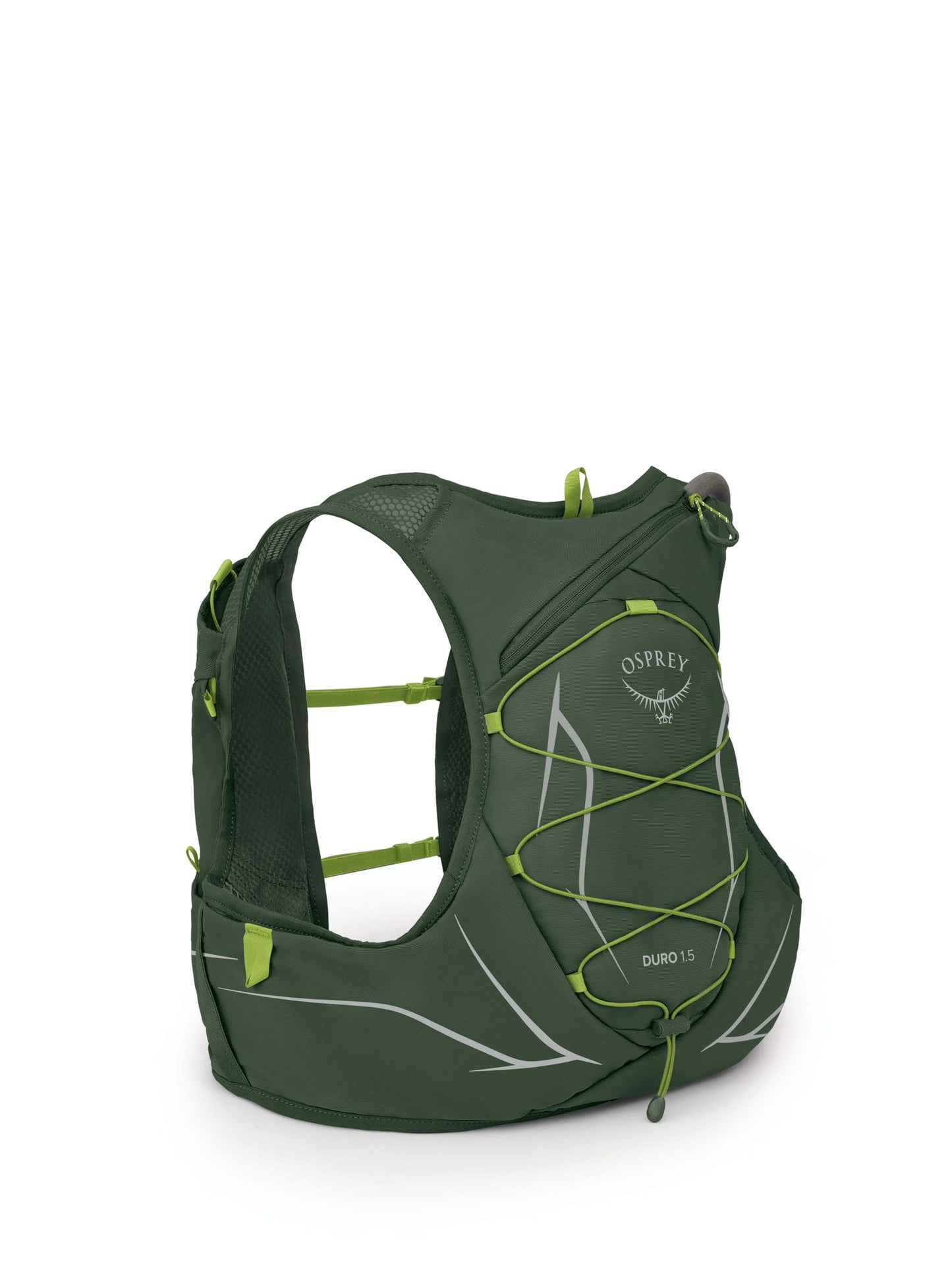 Osprey Duro 1.5L Men's Running Hydration Vest with Hydraulics Reservoir, Seaweed Green/Limon, Medium