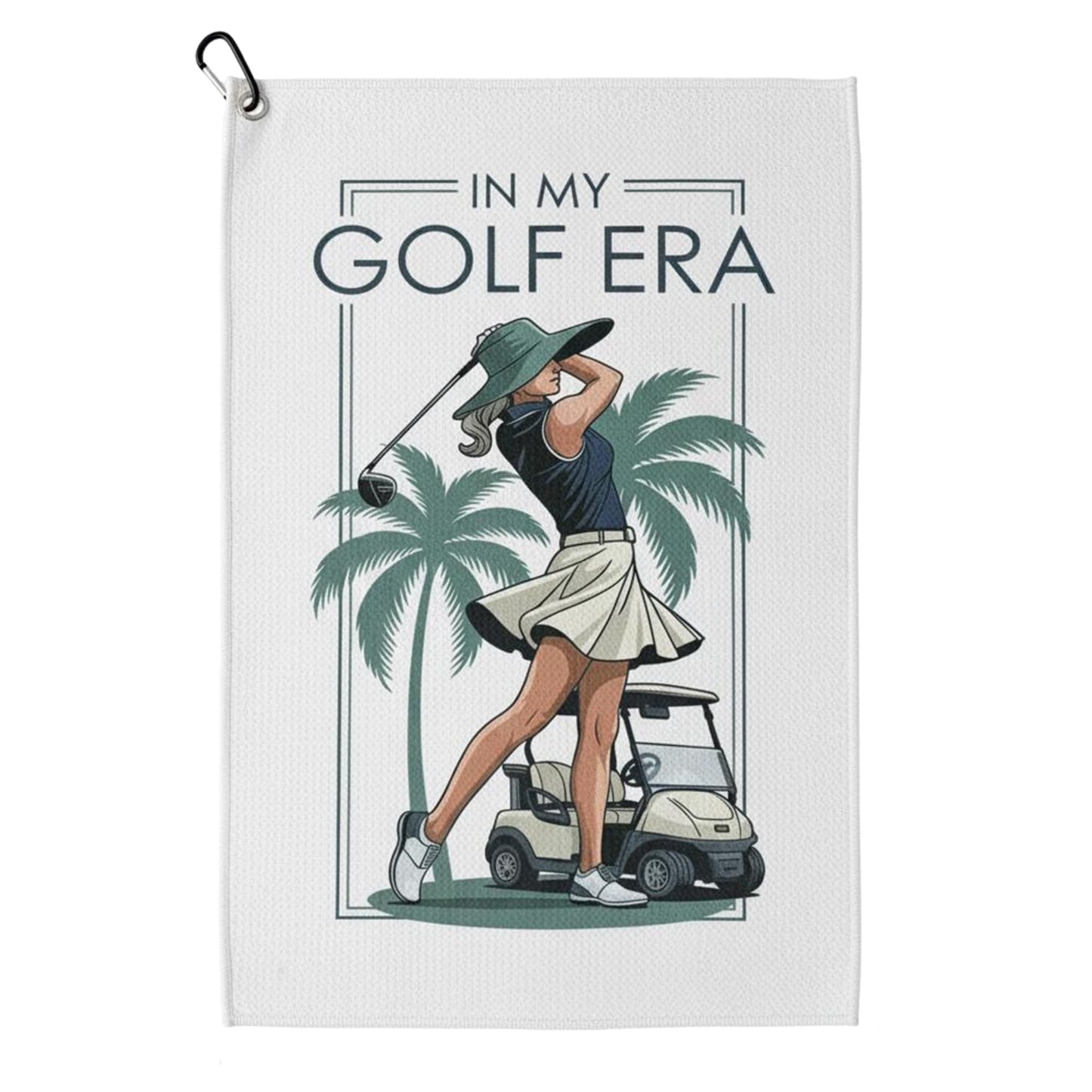 K9King in My Golf Era Golf Towel for Women – Stylish Microfiber Golf Towel with Clip Holder – Lightweight, Quick-Dry, Fashionable Gift for Golfers, Ideal Golf Accessories
