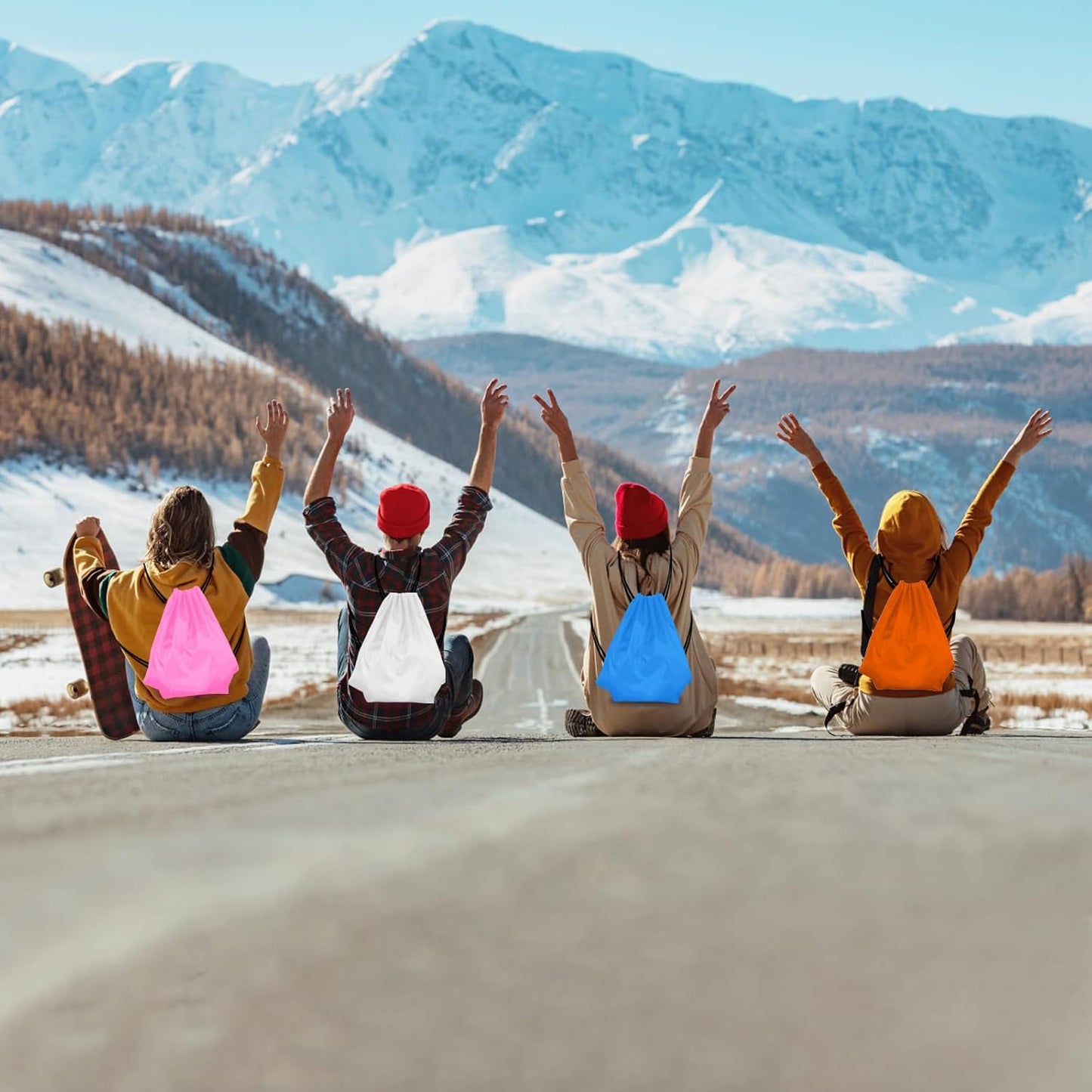 KUUQA Drawstring Backpack Bags - 15 Pcs Bulk Cinch Sacks for Gym, Yoga & Outdoor Travel