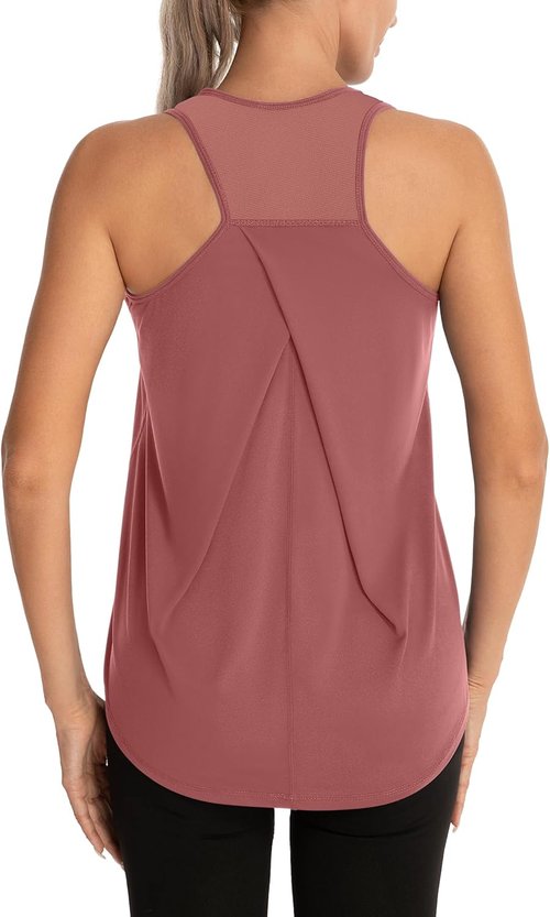 Aeuui Women's Racerback Workout Tank Tops - Breathable Mesh Yoga Shirts for Athletic Training | Sleeveless Gym Wear