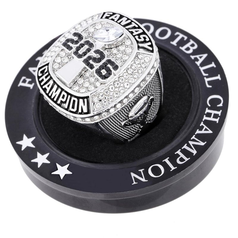 ZZXZJW 2026 Fantasy Football Championship Ring Trophy Award for Fantasy Football League Winner (Model 6, Size 11)