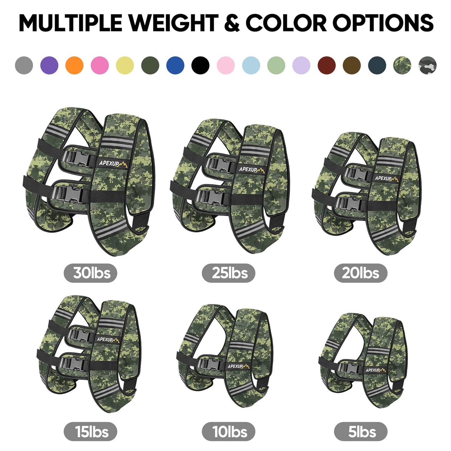 APEXUP 30lbs Weighted Vest Men Women, Weight Vest for Women Workout Equipment for Strength Training Running (Purple)