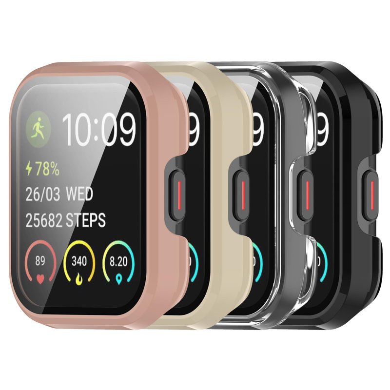 FitTurn 4-Pack Compatible with SKG V7, SKG V7 Pro Case, with Built-in HD Clear Ultra-Thin Hard PC Screen Protector Cover