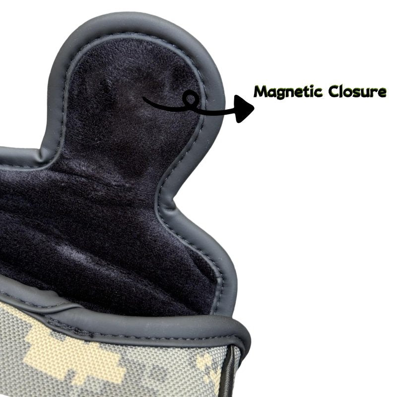 CAMO Style Golf Square Mallet Putter Head Cover Nylon Putter Cover Headocver Magnetic for Mallet Style Putters Patriotism Golf Accessories for Men Golfers