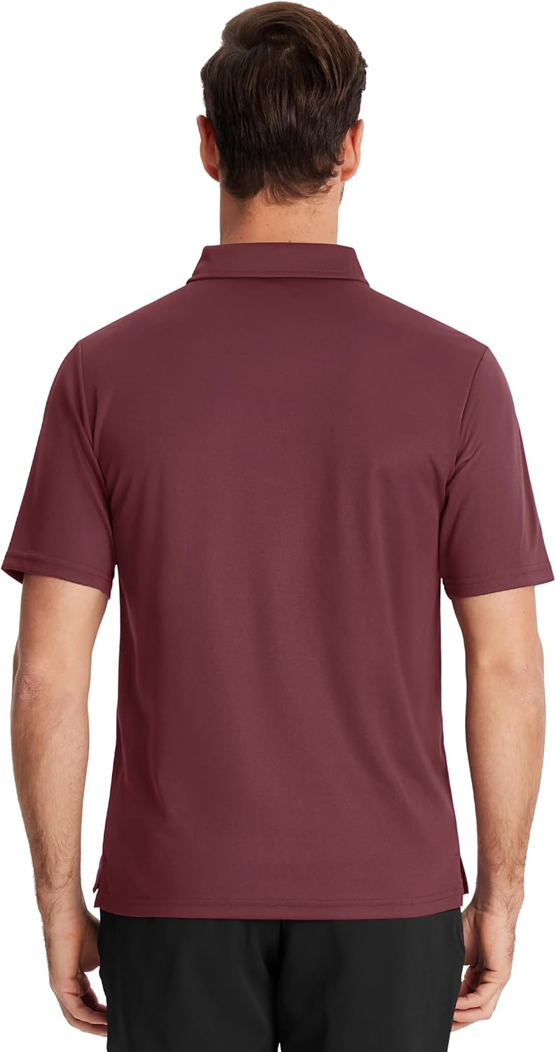TACVASEN Men's Polo Shirt - Dry Fit Performance Golf Polo with Pocket | Casual Short Sleeve Design