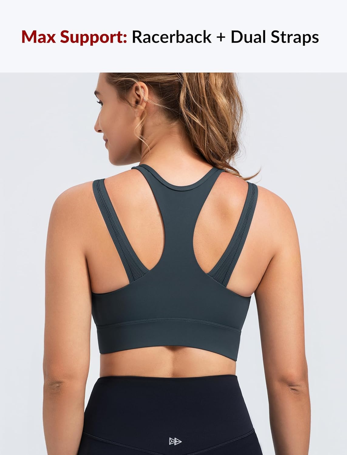 Yvette High Support Sports Bra for Women - Front Closure, Double Straps, Plus Size, Sewn-In Pads