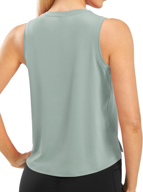 JOYSPELS Ice Silk Crop Tank Top - Cool-Dry Sleeveless Yoga Shirt for Women | Loose Fit Design
