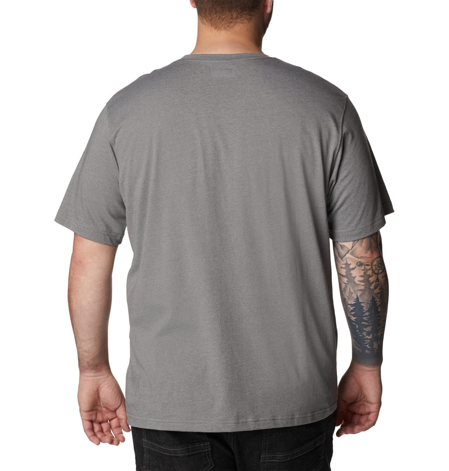Columbia Men's Thistletown Hills Graphic Short Sleeve, City Grey Heather/Hikers Graphic, Small