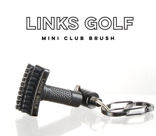 Links Golf – Mini Golf Club Brush, Portable Golf Club Cleaner with Quick-Release Magnet & S-Carabiner Clip, Heavy Duty Nylon Bristles for Golf Bag, Cart and Pants