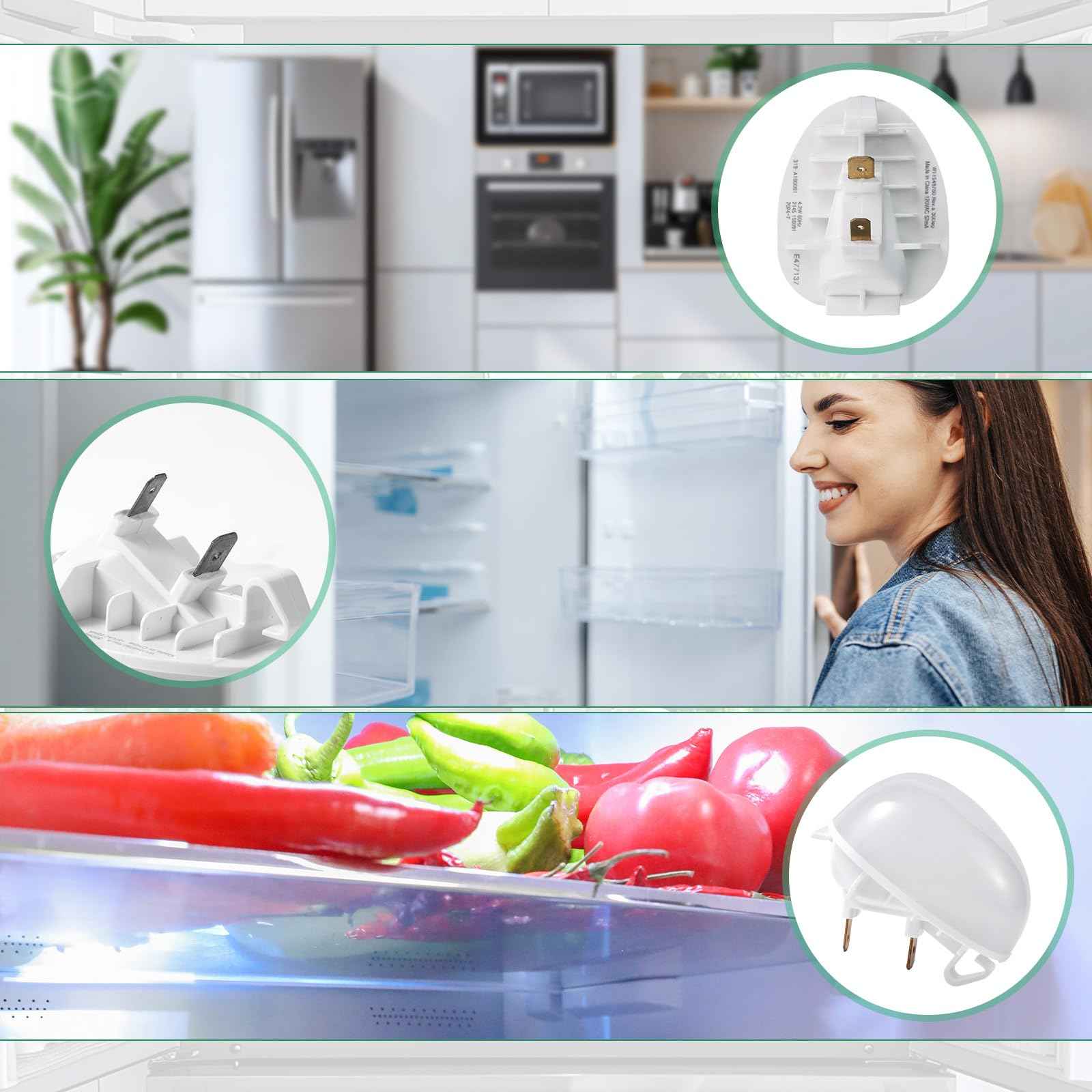 2pcs W11251749 Fridge Freezer Light Bulb, Refrigerator Led Bulb Replacement Fridge Light for Refrigerator