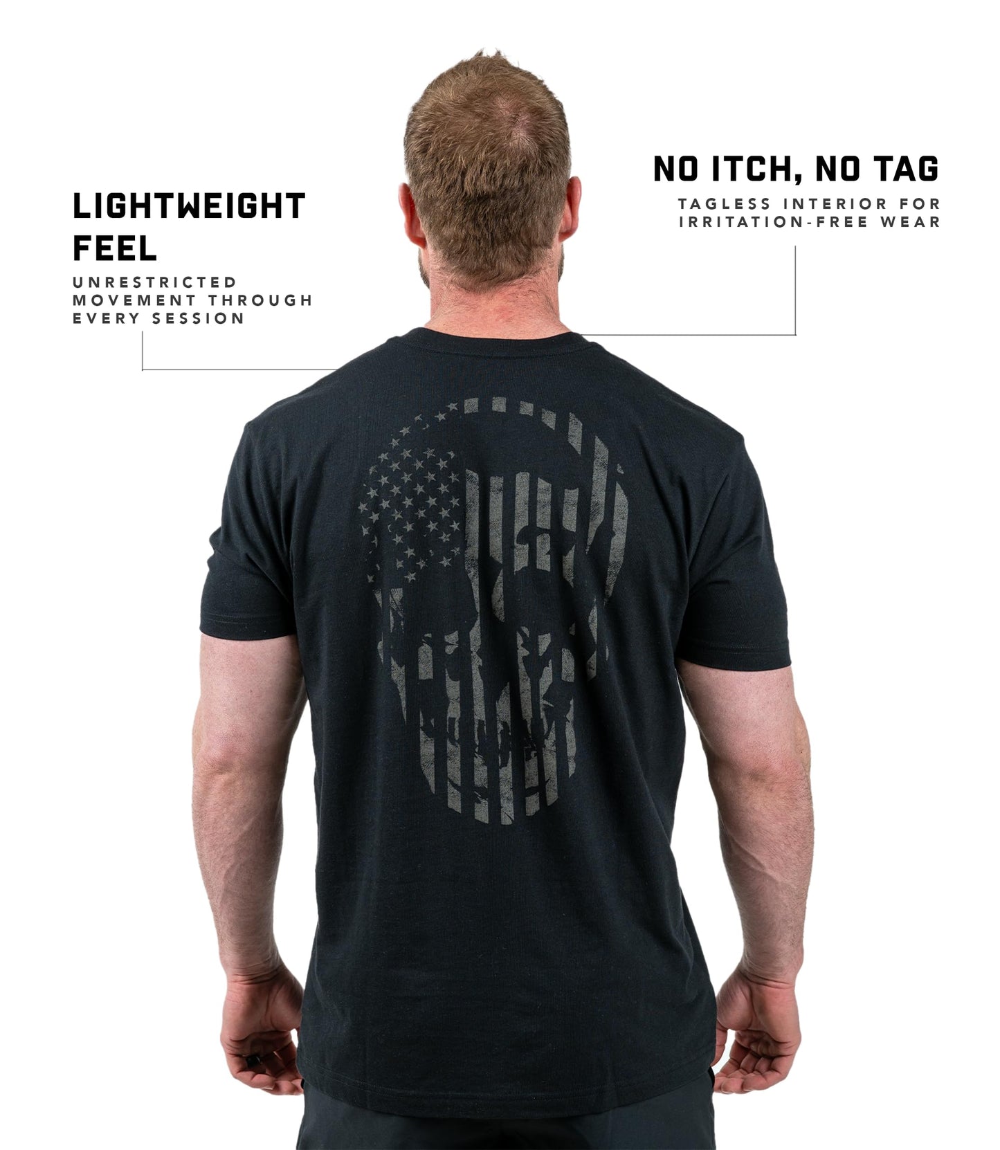 Gymreapers American Reaper Moisture Wicking T-Shirts for Men - Workout Gym Shirts - Running Athletic Tees & Dry Fit Tshirt Black