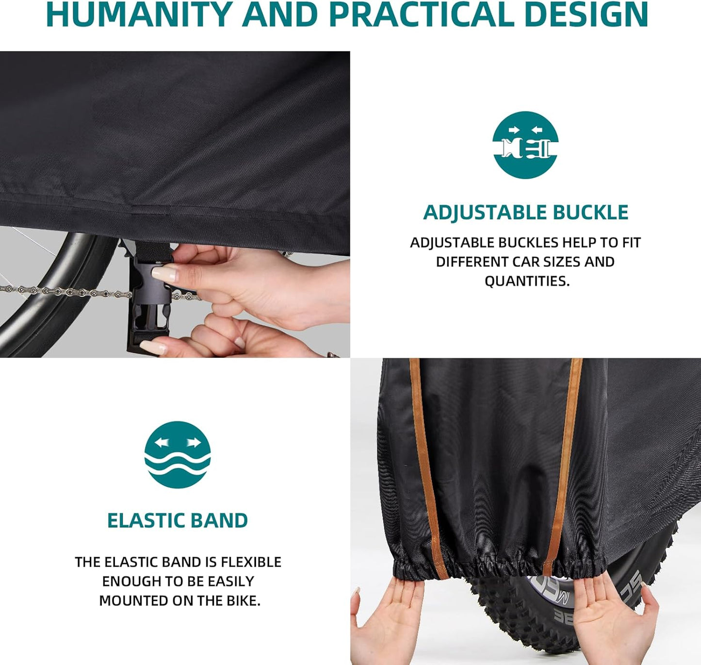 PALON Bicycle Cover - Waterproof Outdoor Storage for 1-3 Bikes | Sun & Wind Protection with Lock Holes