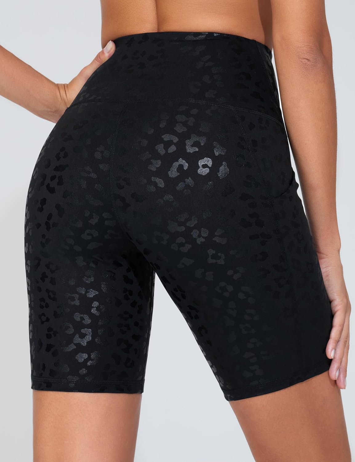 The Gym People High Waist Workout Shorts - Stretchy Tummy Control Yoga & Running Shorts with Pockets