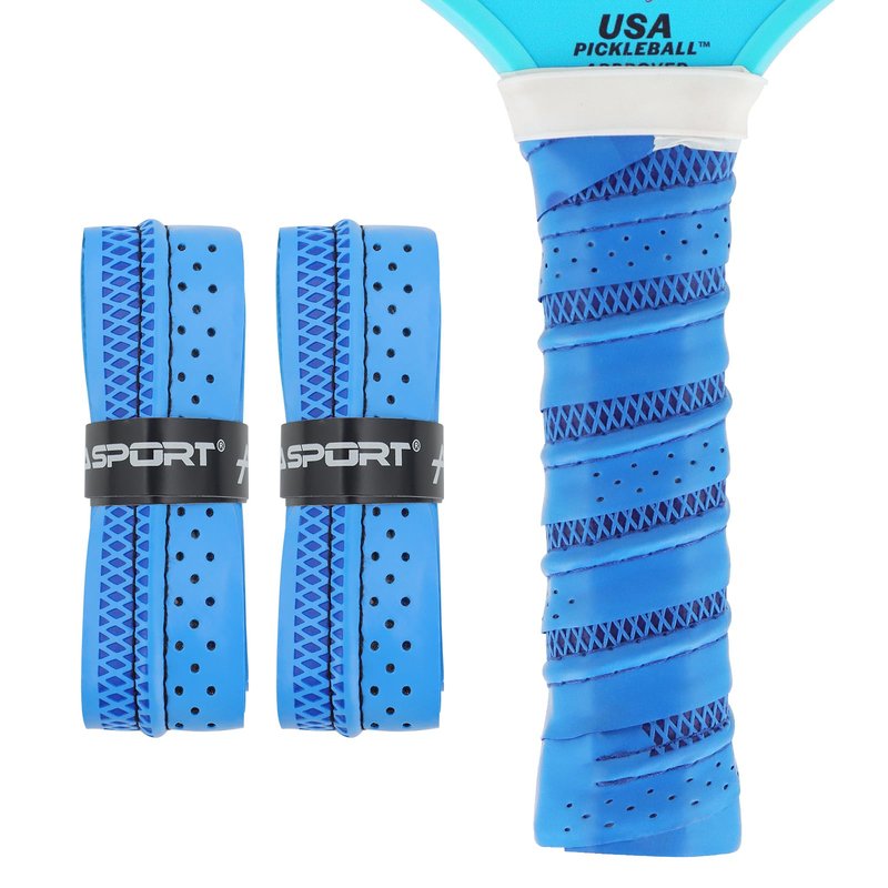 AMA SPORT Pickleball Paddle Grip Tape 2 Pack Pickleball Overgrip Replacement Grip Wrap for Pickleball Rackets Anti-Slip Grip Ridge Easy Installation and Long-Lasting Performance (Blue)