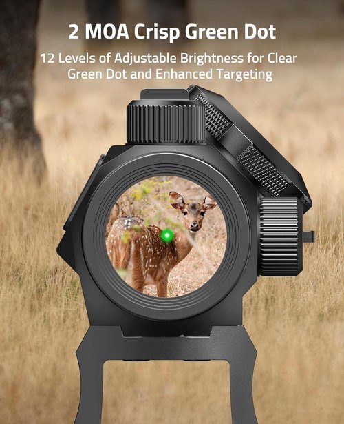 CVLIFE Red/Green Dot Sight - 1x20mm 2MOA Rifle Scope with Motion Awake, IPX7 Waterproof & Shockproof