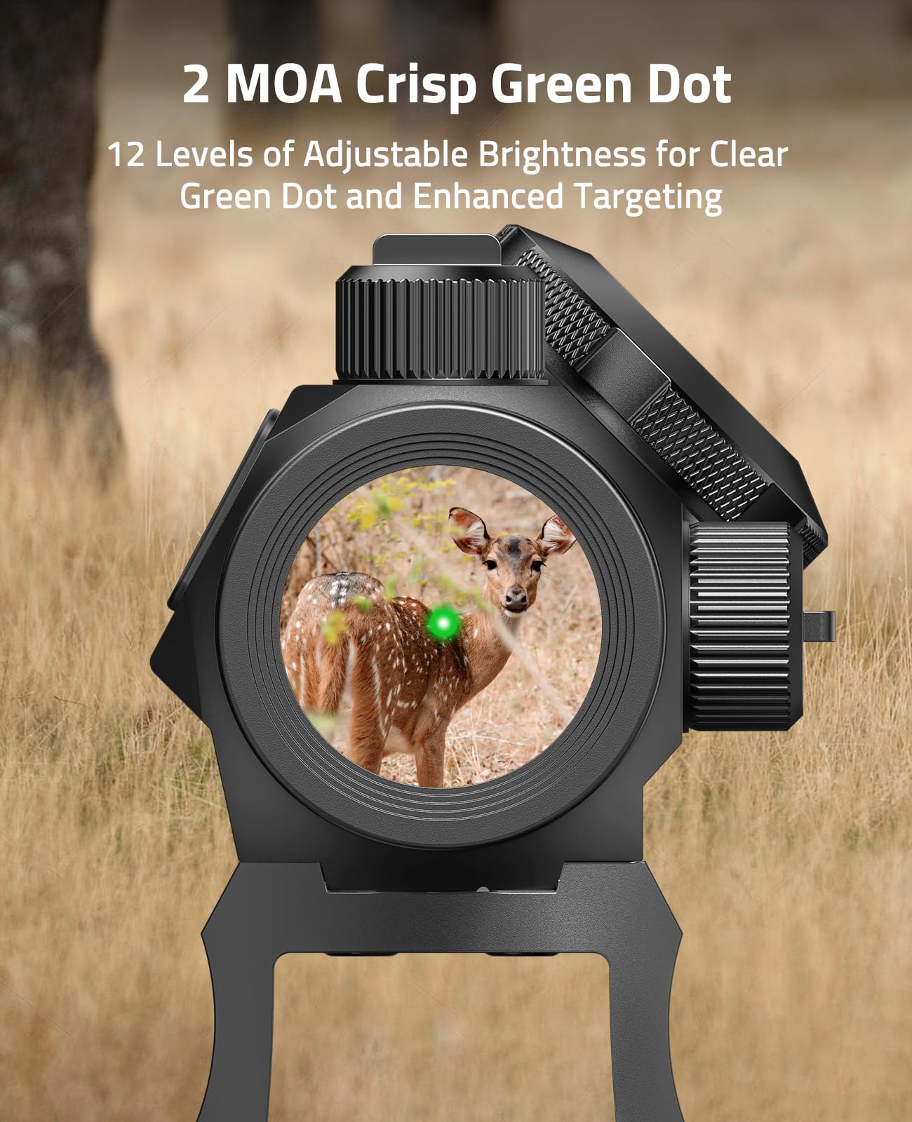 CVLIFE JackalHowl Compact Green Dot Sight, 2 MOA Motion Awake Green Dot Optics Reflex Sights,IPX7 Waterproof Scope with Low Mount and Co-Witness Riser Mount