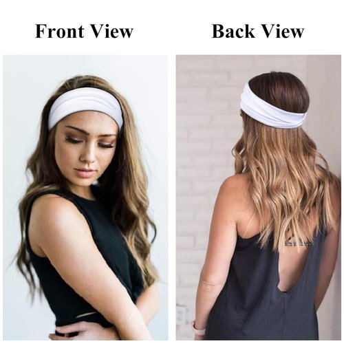 Huachi Women's Non-Slip Headbands - Wide Stretchy Yoga & Workout Hair Accessories