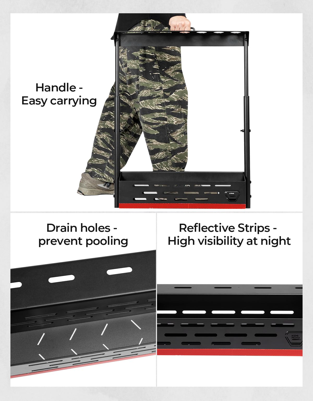 KEMIMOTO UTV Tool Rack Secure Various Tools Compatible with Polaris Ranger 1000/ XP 1000/ XP 900 2013-2025, Easy Installation Tool Carrier Support 133 lbs UTV Tool Holder Accessories Replace #2881533