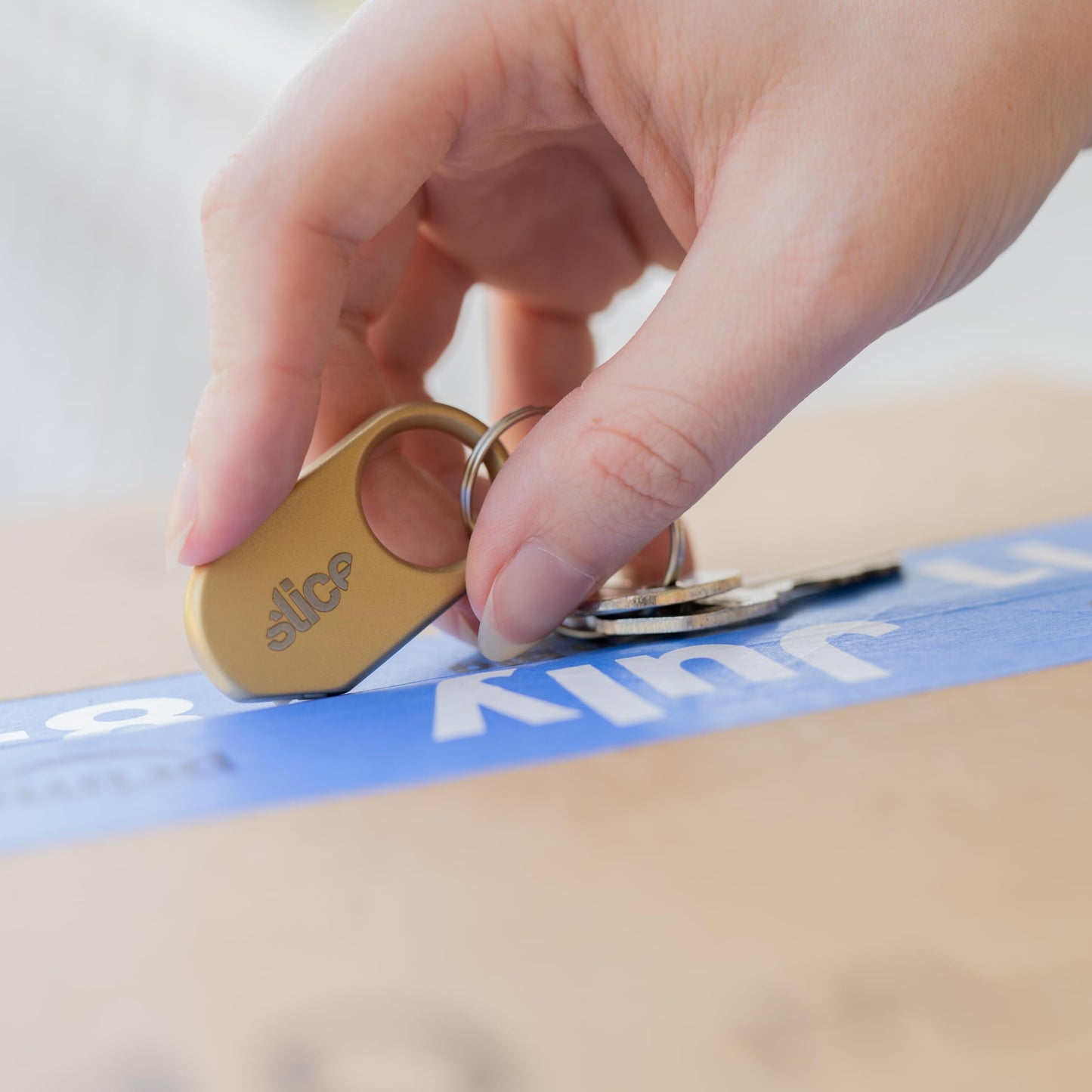 Slice Slicer Pro Box Cutter | Ceramic Keychain Knife and Heavy Duty Micro Cutter | Lasts 11x Longer than Metal | Royal Bronze