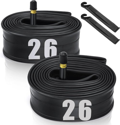 Hydencamm Bicycle Tube Set - 26" & 22" Butyl Rubber with 32mm Schrader Valve & Tire Levers