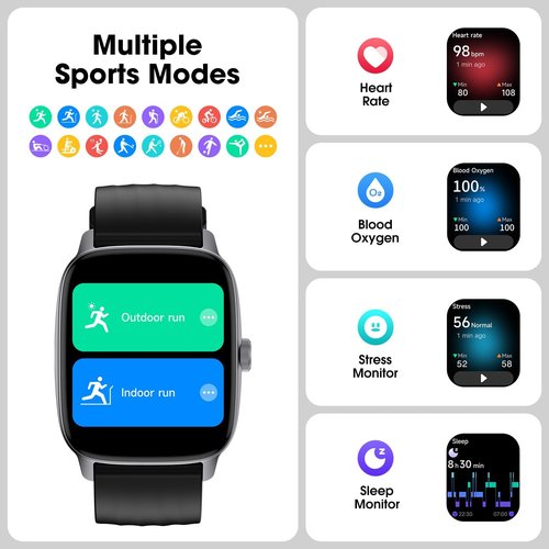 DAVIKO Pedometer Watch Senior Friendly No App/Phone Required, Waterproof Fitness Tracker Watch with Step Counter Calories/Sleep Tracker for Walking Running for Men Women