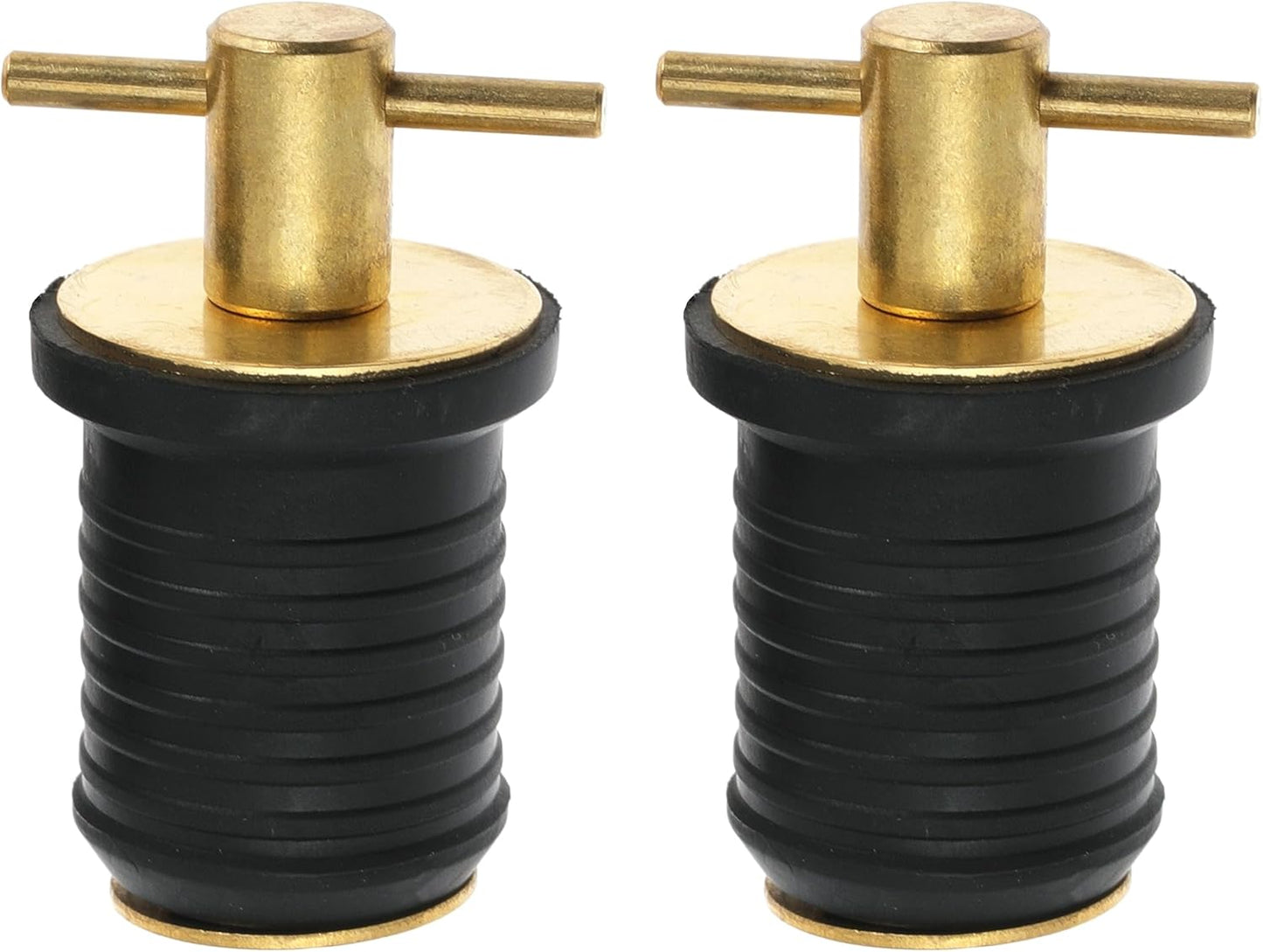 Boat Drain Plug Set by [Brand Name] - Durable Snap Rubber Plugs with Brass/Stainless Steel Handle