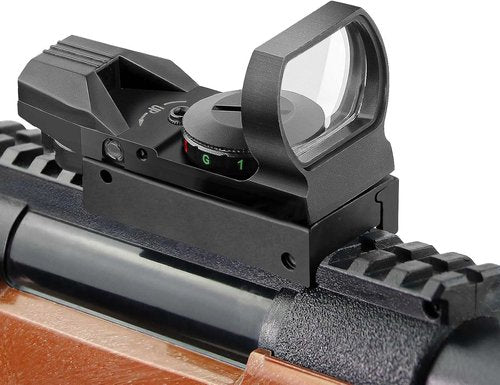 Beileshi Reflex Sight - Adjustable 4 Reticle Styles & 5 Brightness Settings | Red Green Dot with 20mm Rail Mount