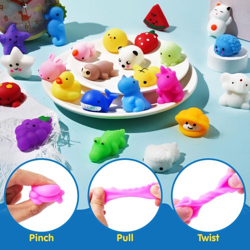 JOYIN Mochi Squishy Toys Set - 25 Random Mini Squishies for Kids | Kawaii Stress Relief & Party Favors