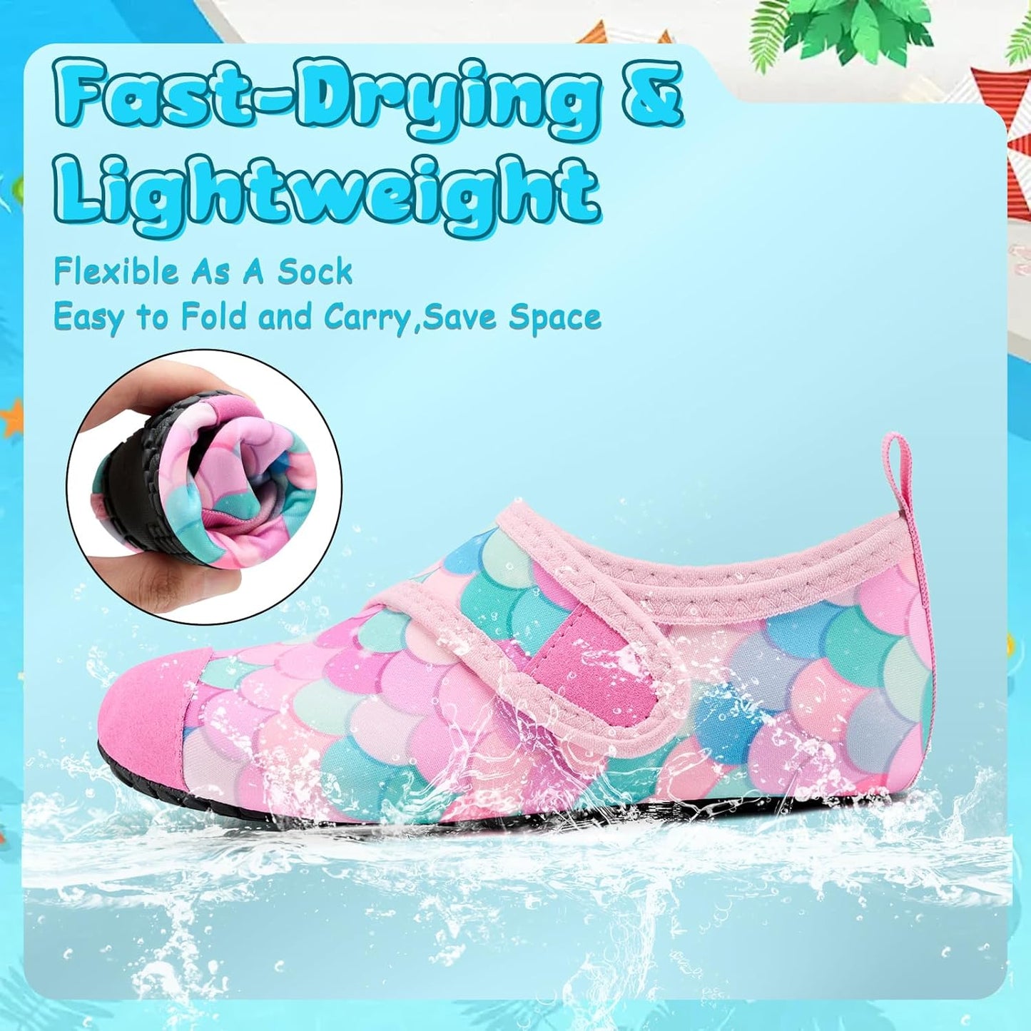 VIFUUR Kids Water Shoes - Quick Dry Barefoot Aqua Socks for Boys & Girls | Ideal for Beach & Outdoor Sports