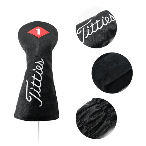 Titties Head Cover – Funny Driver Headcover, Parody Style, Funny Golf Head Covers, Cover for Men, Premium, Fits 460cc, Funny Golf Gift, Golf Head Covers Funny