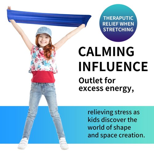 Kids Stretch Band Focus Tool, 30" Resistance Band for Kids Stretches to Over 46", ADHD Tools for Kids, Stretch Strap Calming Fidget Bands for Kids with ADHD ADD Autism & Sensory Needs