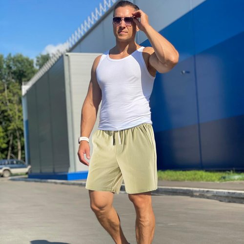 Lkrhzevg Men's Casual Beach Shorts - Elastic Waist & Drawstring with Pockets | Perfect for Outdoor Activities