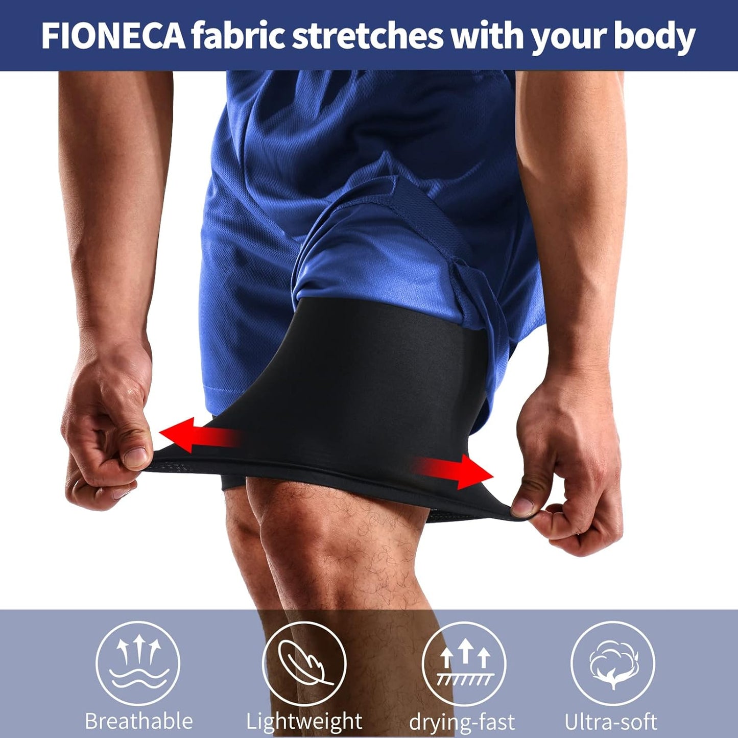 Skiennix 2-in-1 Men's Gym Shorts - Casual Running Shorts with Pockets & Towel Loop | 7 Inch, 2 Pack