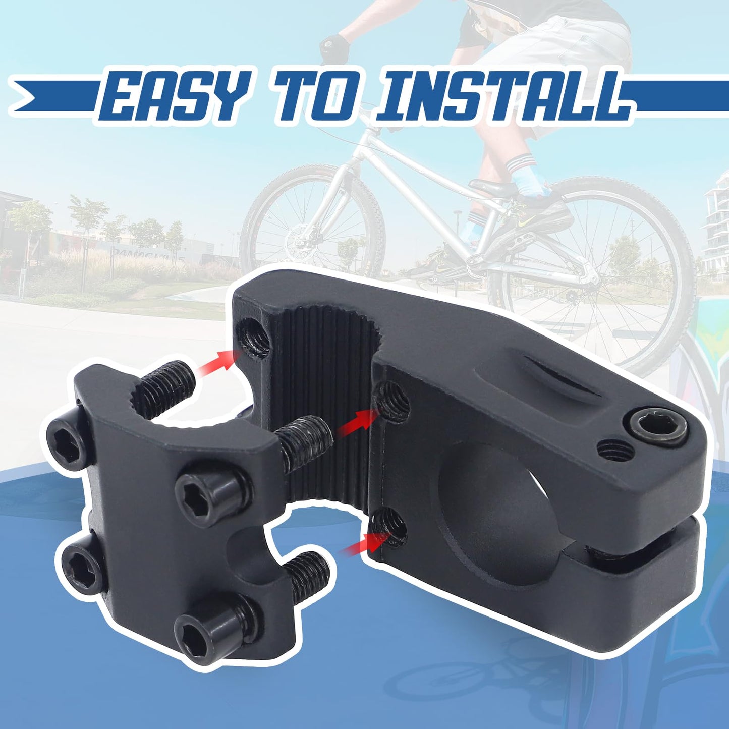 MAKELEN Bike Stem for BMX Bike Aluminum Alloy Fixed Gear Bicycle Stem Matte Black