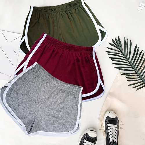 Cameway Women's Cotton Yoga Shorts - 4 Pack of Summer Athletic Sport Shorts for Cycling & Hiking