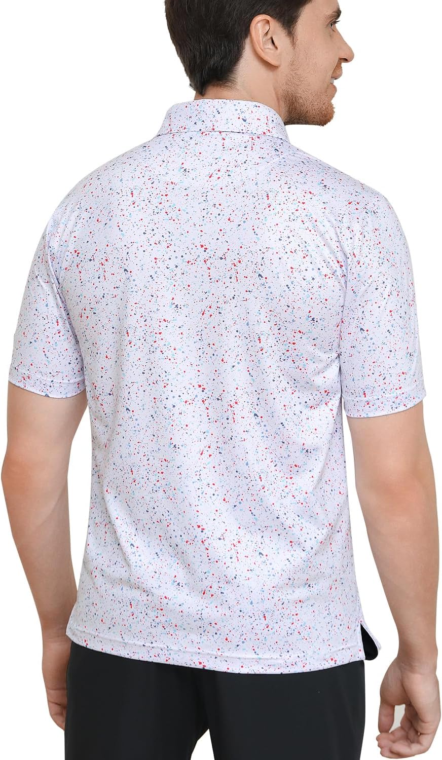 Skiennix Men's Golf Polo - Short Sleeve Dry Fit Performance Shirt | Moisture-Wicking Casual Print