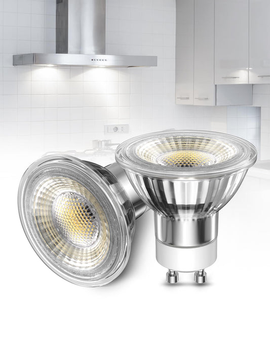 TobeBright GU10 LED Range Hood Light Bulbs 6W,5000K Daylight White Kitchen Light 50W Halogen Bulb Replacement,Dimmable GU10 Appliance Bulb for Recessed Track Lighting,Ceiling Light,Range Hood-2Pack