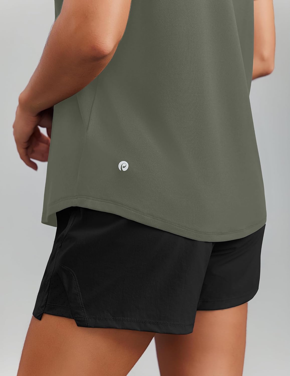 PINSPARK Soft Workout Tops for Women - Short Sleeve V Neck | Moisture Wicking & UPF 50+ Sun Protection
