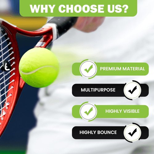 FURWEY Pressureless Tennis Balls - Bulk Pack of 12/24/36/80 with Mesh Bag for Easy Transport | Ideal for Beginners & Dogs