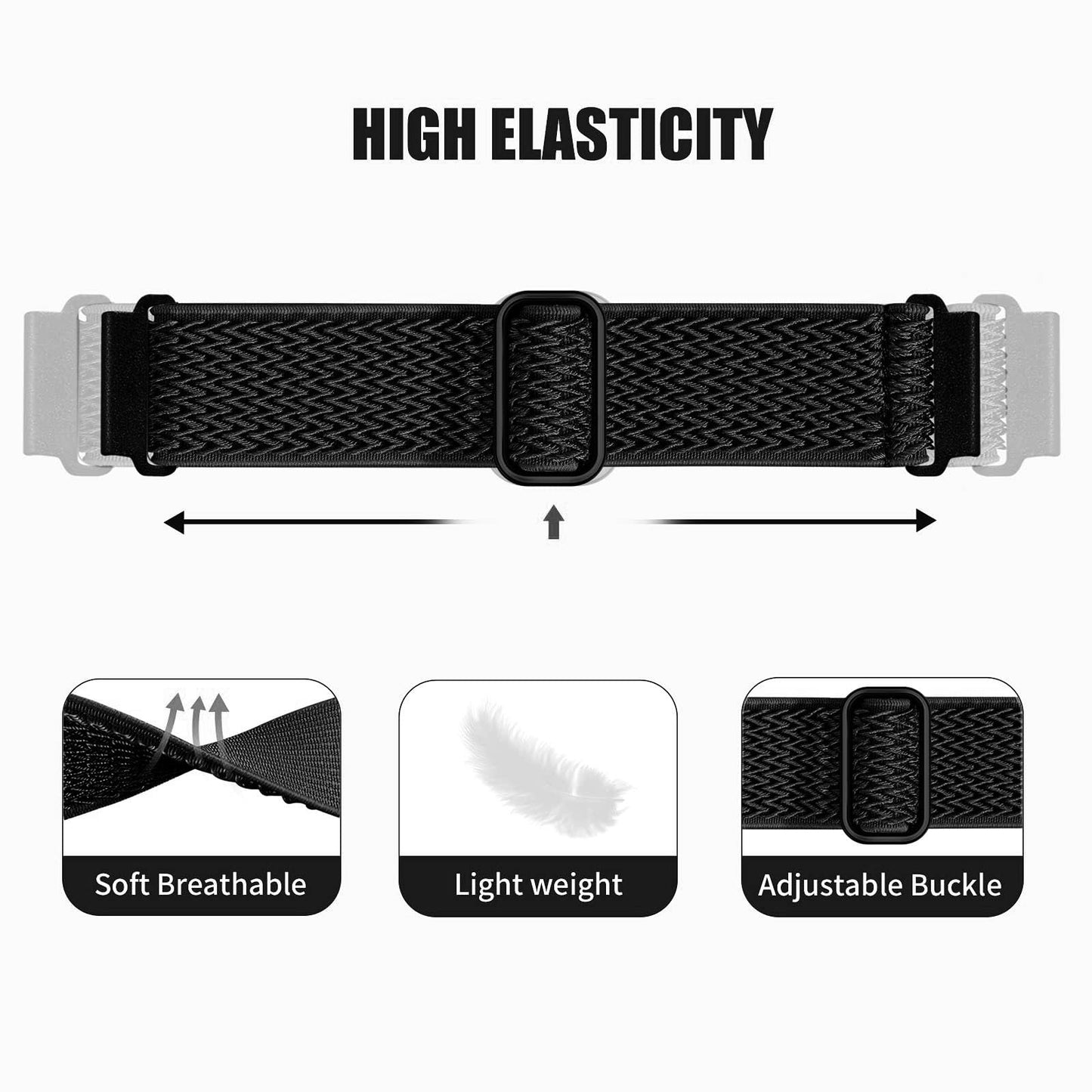 6-Pack Stretch Bands for IDW28 Smart Watch Bands,Soft Nylon Watch Strap Replacement for Fitpolo/for Yoever/for Tensky/for TOOBUR/for Aeac/for SAIKATI/for SOUYIE IDW28 Fabric Breathable Adjustable Wristband