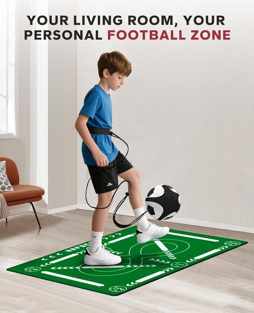 HAPBEAR Soccer Training Mat - Professional Anti-Slip Footwork & Ball Mastery Equipment - 0.2" Thick for All Ages