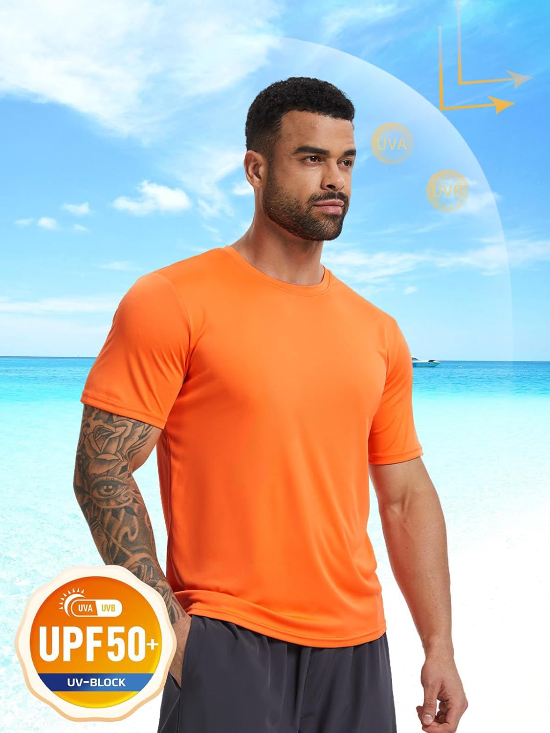 Skiennix Men's UPF 50+ Sun Protection T-Shirt - Quick Dry Athletic Short Sleeve | Lightweight & Comfortable